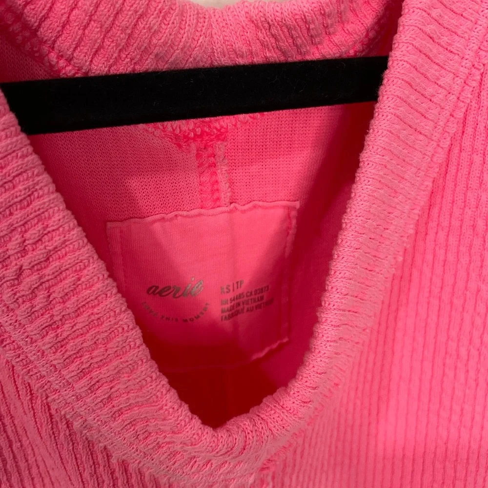 Aerie Neon Hot Pink Oversized Sweater - Picture 4 of 7